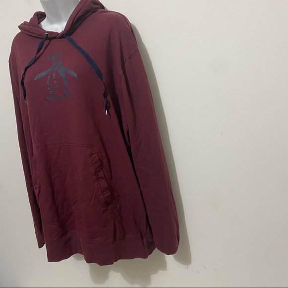 An Original Penguin Burgundy Graphic Hoodie Size XXL - Picture 3 of 10